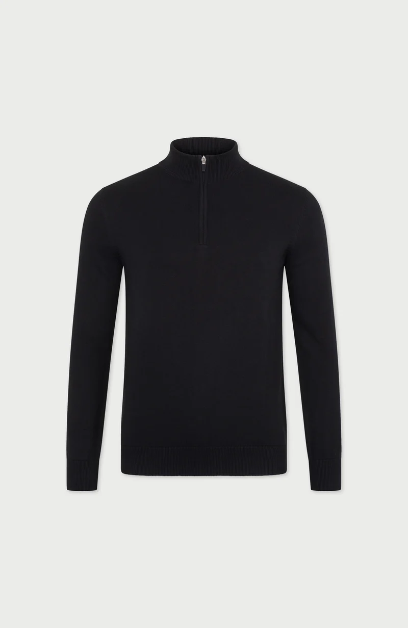 Leichter Herrenpullover aus 100 % Baumwolle mit Reißverschluss am Kragen