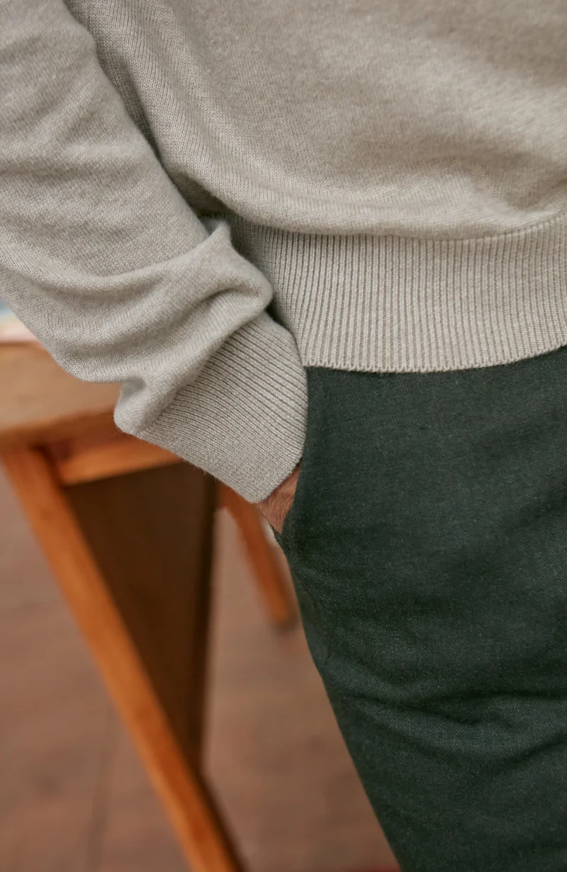 Langärmliges Strick-Poloshirt für Herren aus 100 % Baumwolle