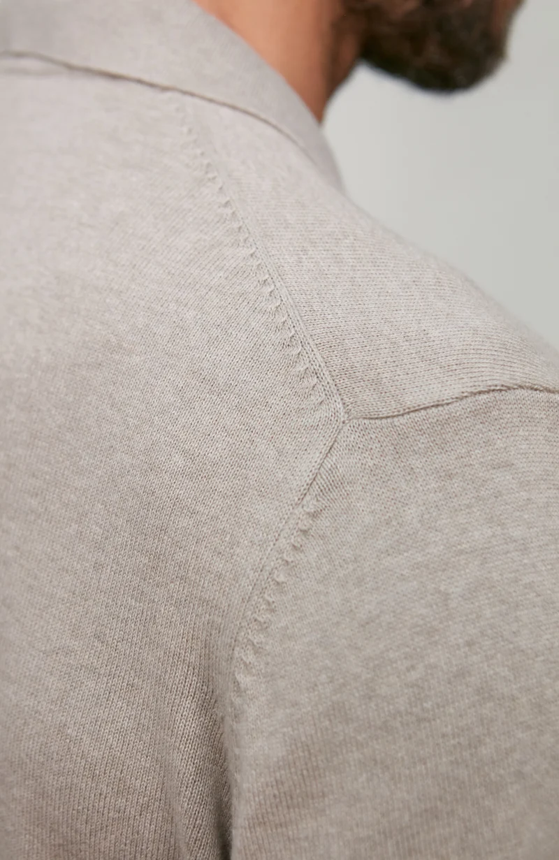 Langärmliges Strick-Poloshirt für Herren aus 100 % Baumwolle