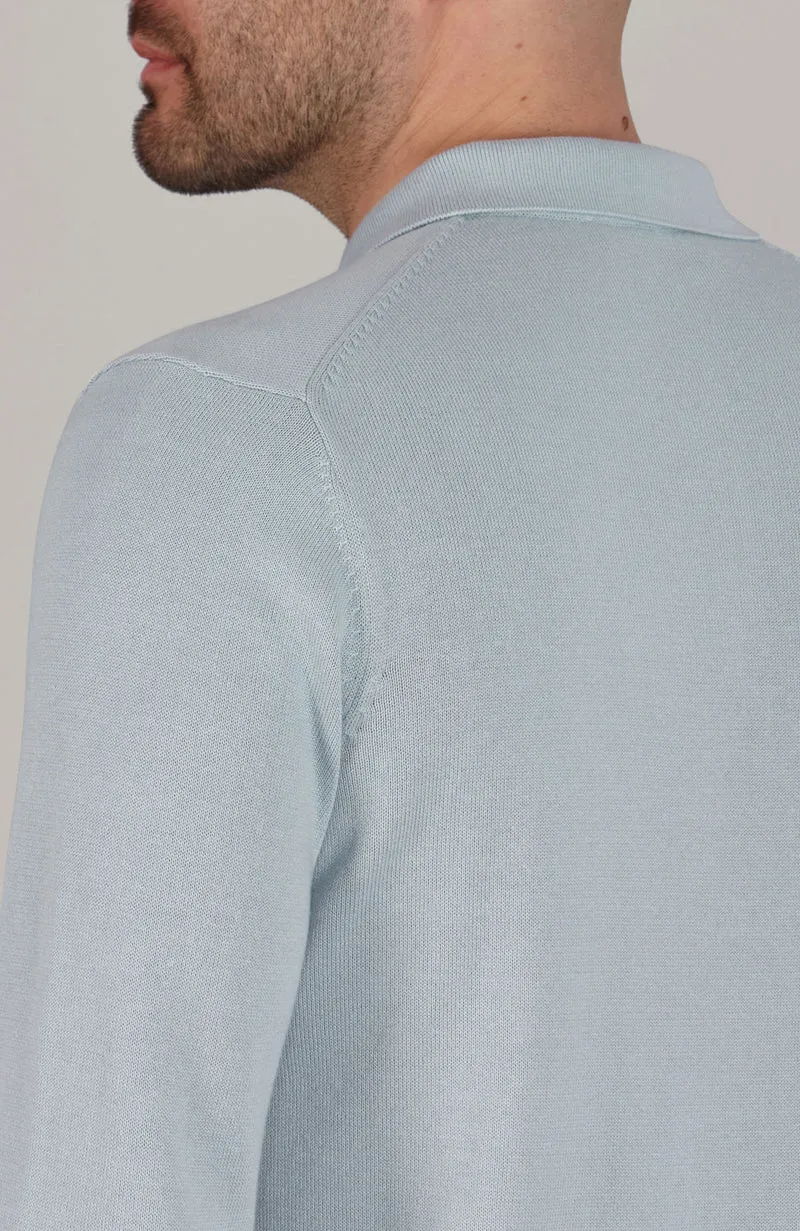 Langärmliges Strick-Poloshirt für Herren aus 100 % Baumwolle
