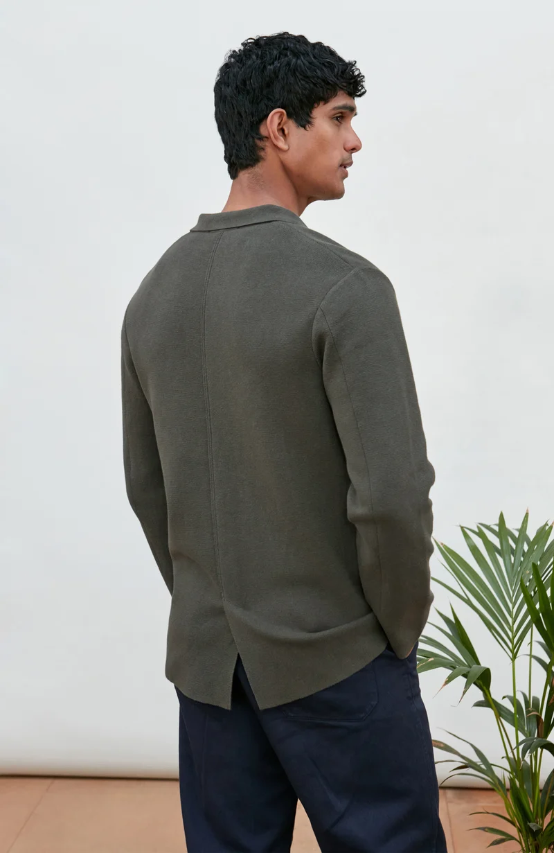 Mens Lightweight Organic Cotton Linen Knitted Blazer