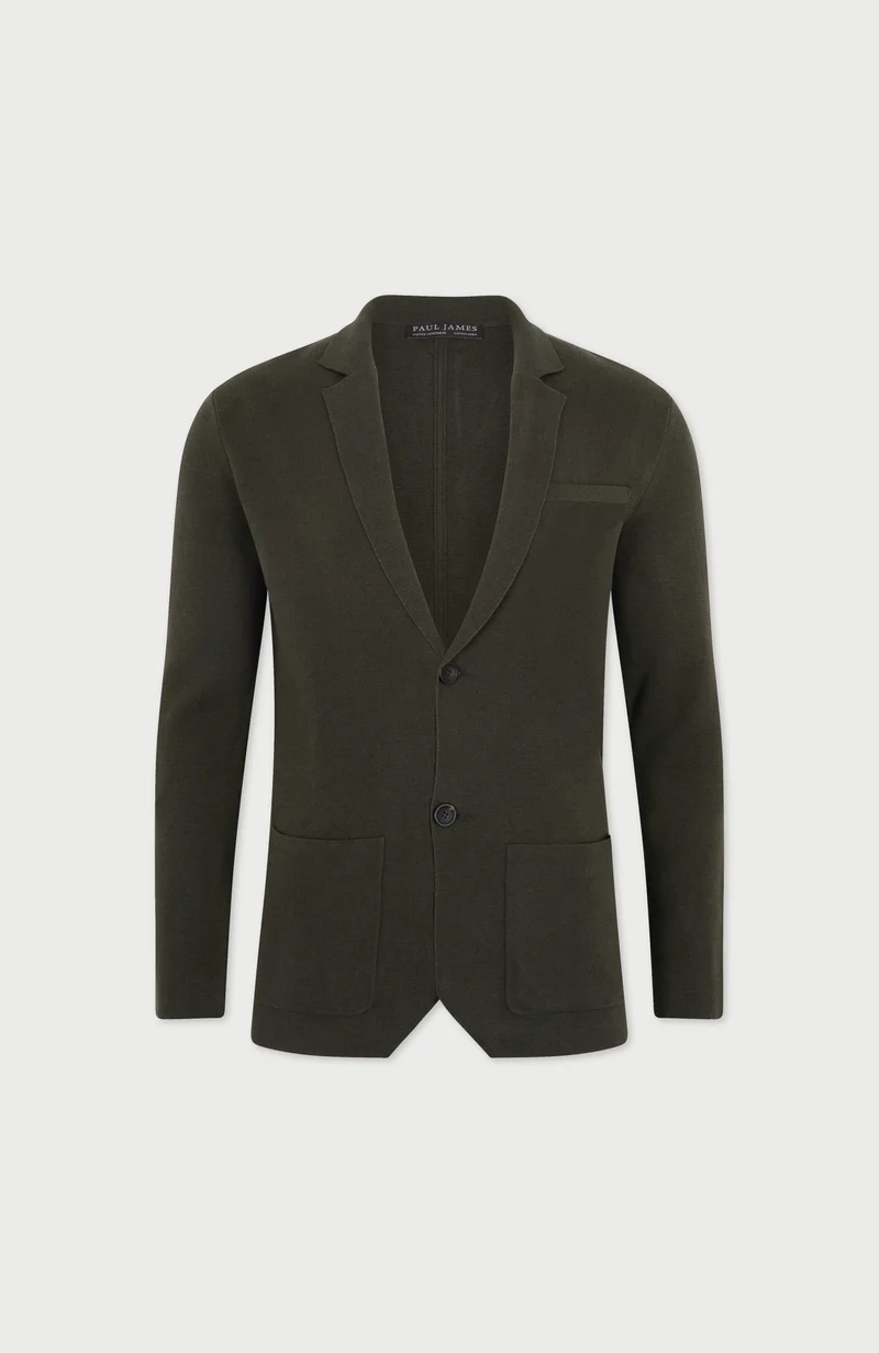 Mens Lightweight Organic Cotton Linen Knitted Blazer