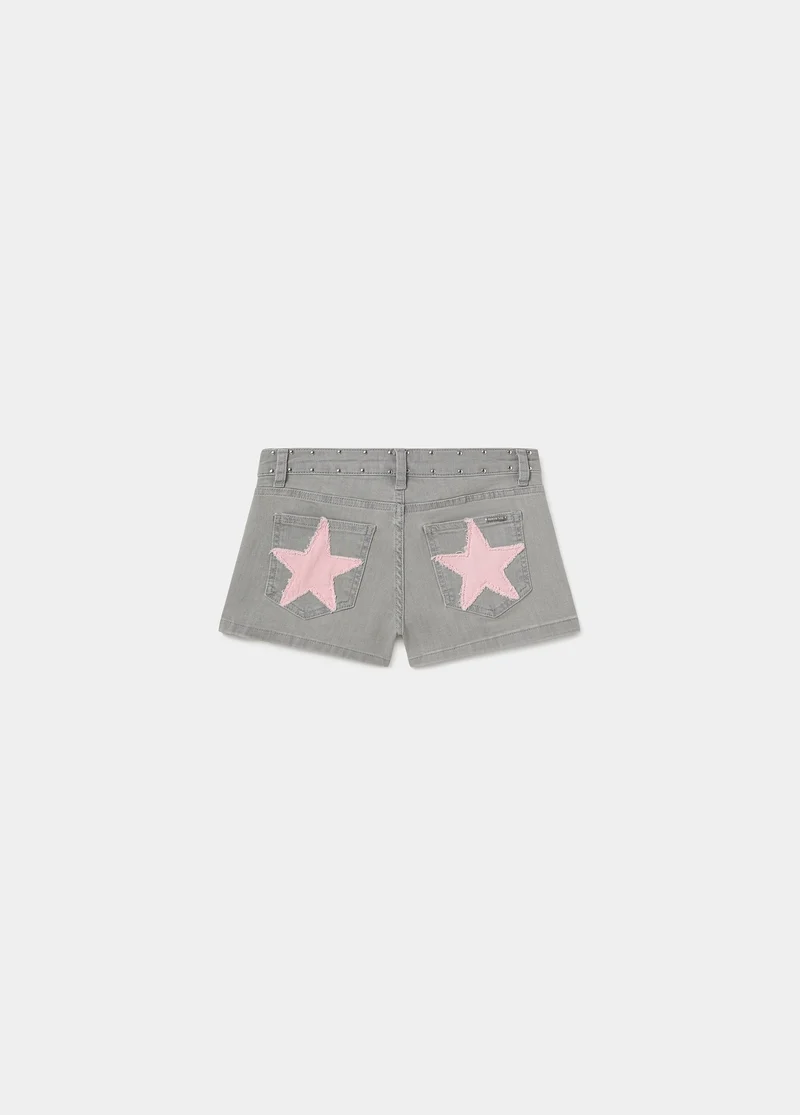 Star stud patch shorts