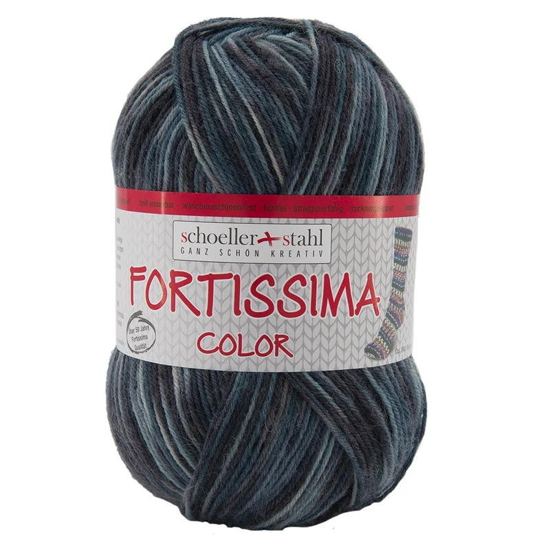 Fortissima bunte 4-fach Sockenwolle | Farbe 2445 - STEIN