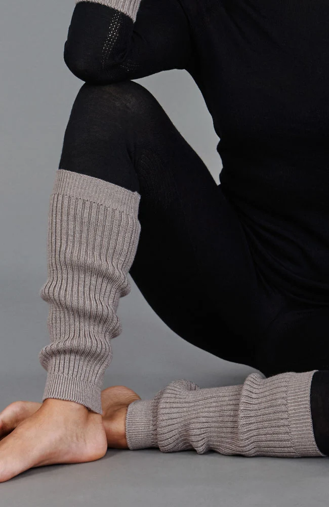 Gerippter Beinwärmer aus Merino Activewear für Damen