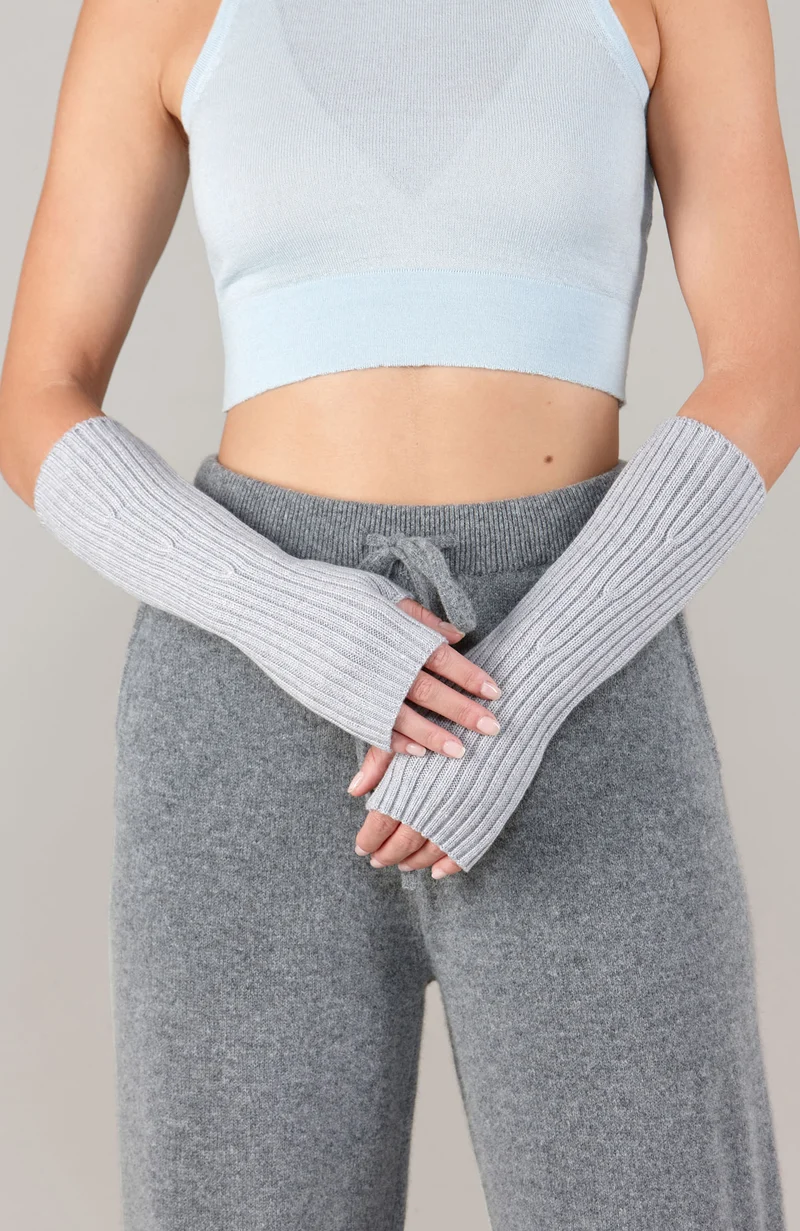 Gerippte fingerlose Damenhandschuhe aus Merino Activewear