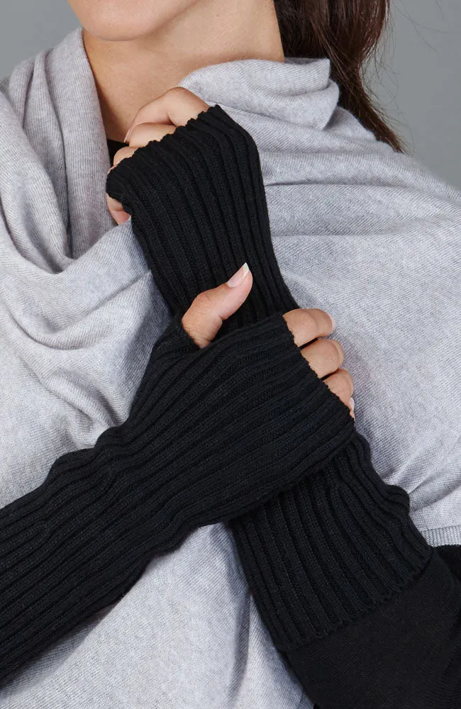 Gerippte fingerlose Damenhandschuhe aus Merino Activewear
