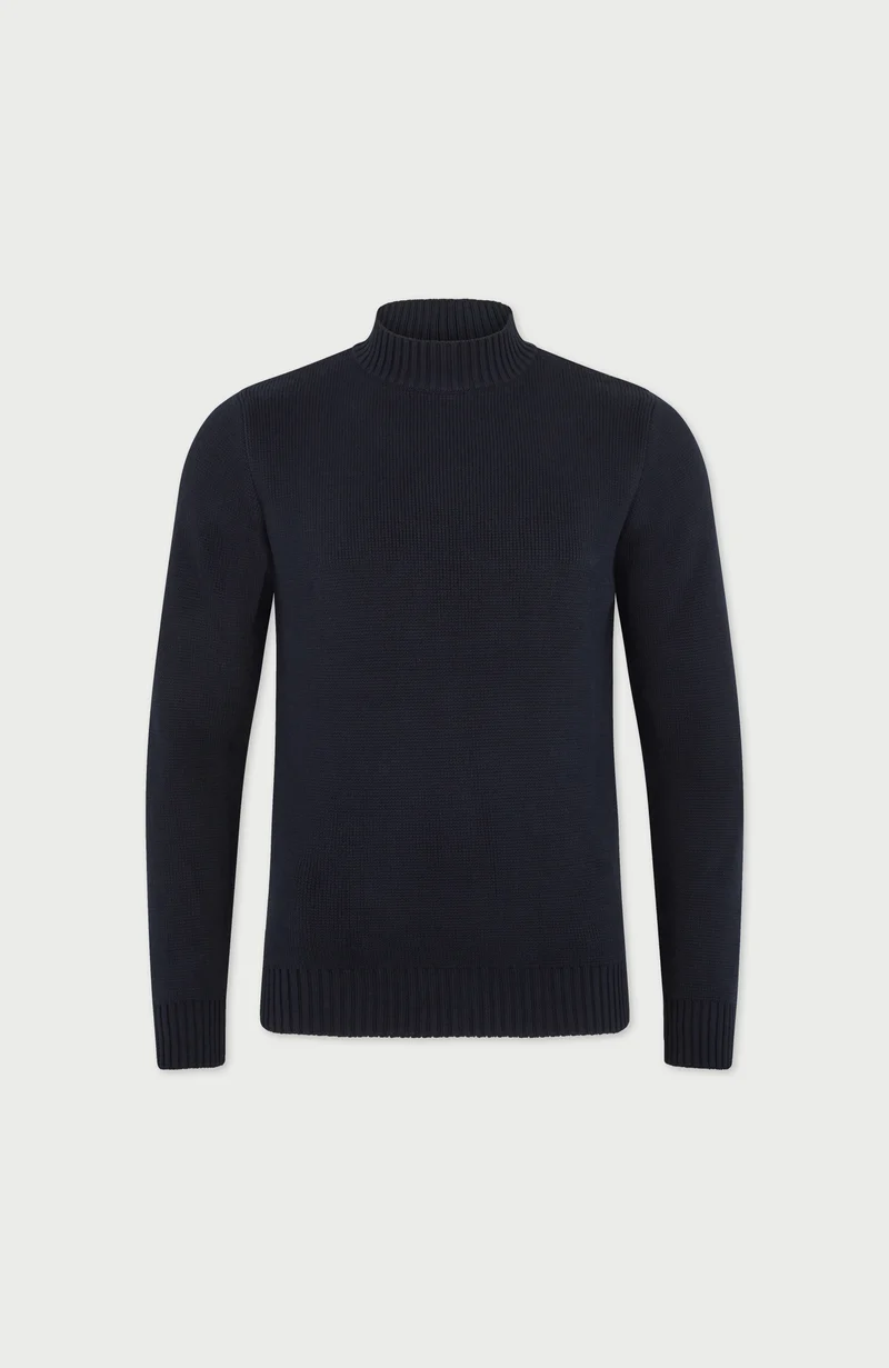 Mittelschwerer Herren-Rollkragenpullover aus 100 % Baumwolle