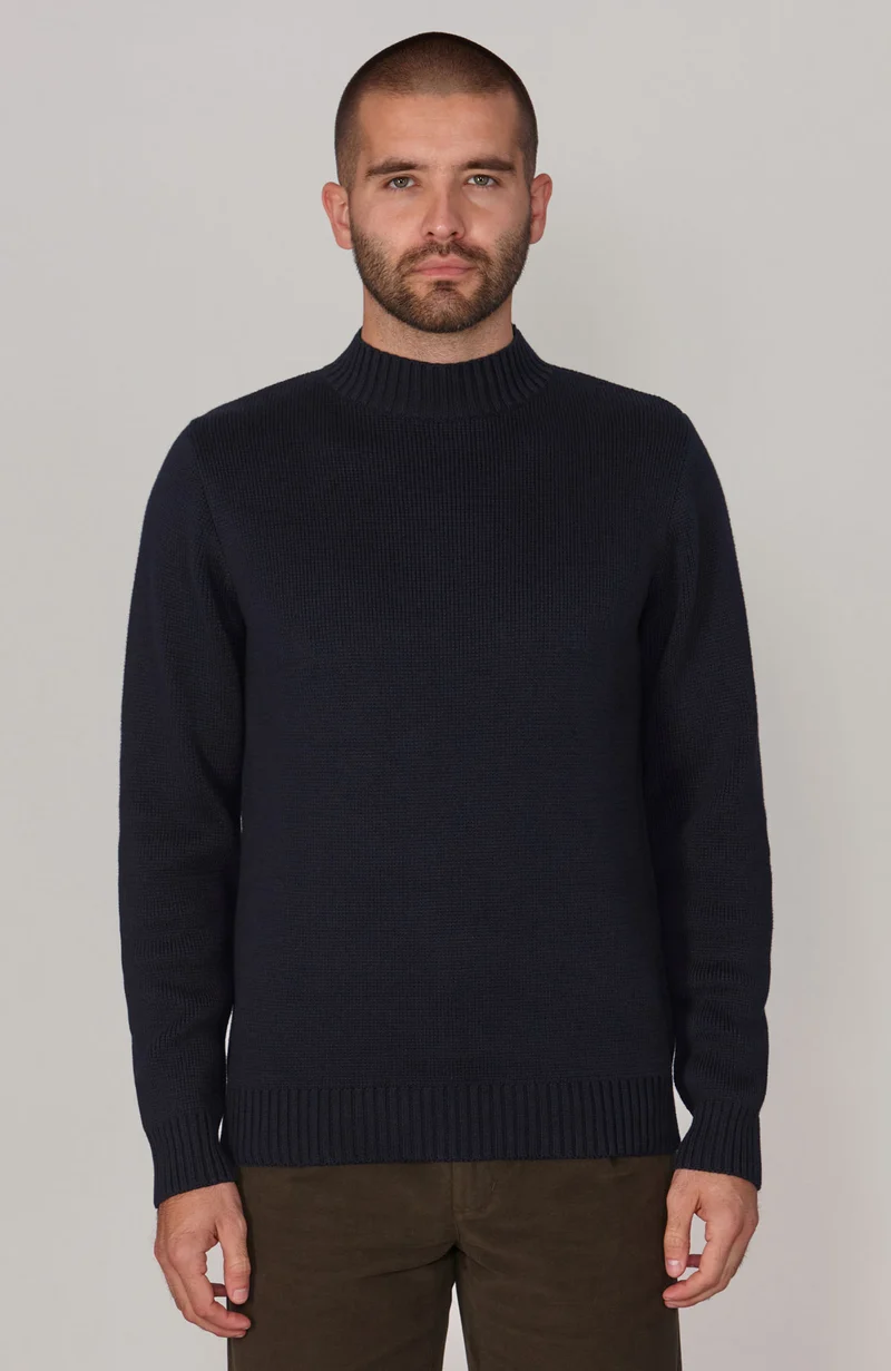 Mittelschwerer Herren-Rollkragenpullover aus 100 % Baumwolle