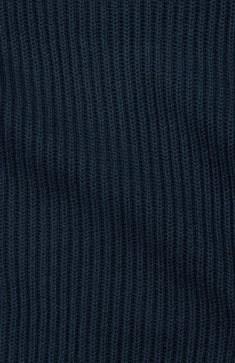 Mens Midweight Cotton Ribbed Roll Neck Jumper