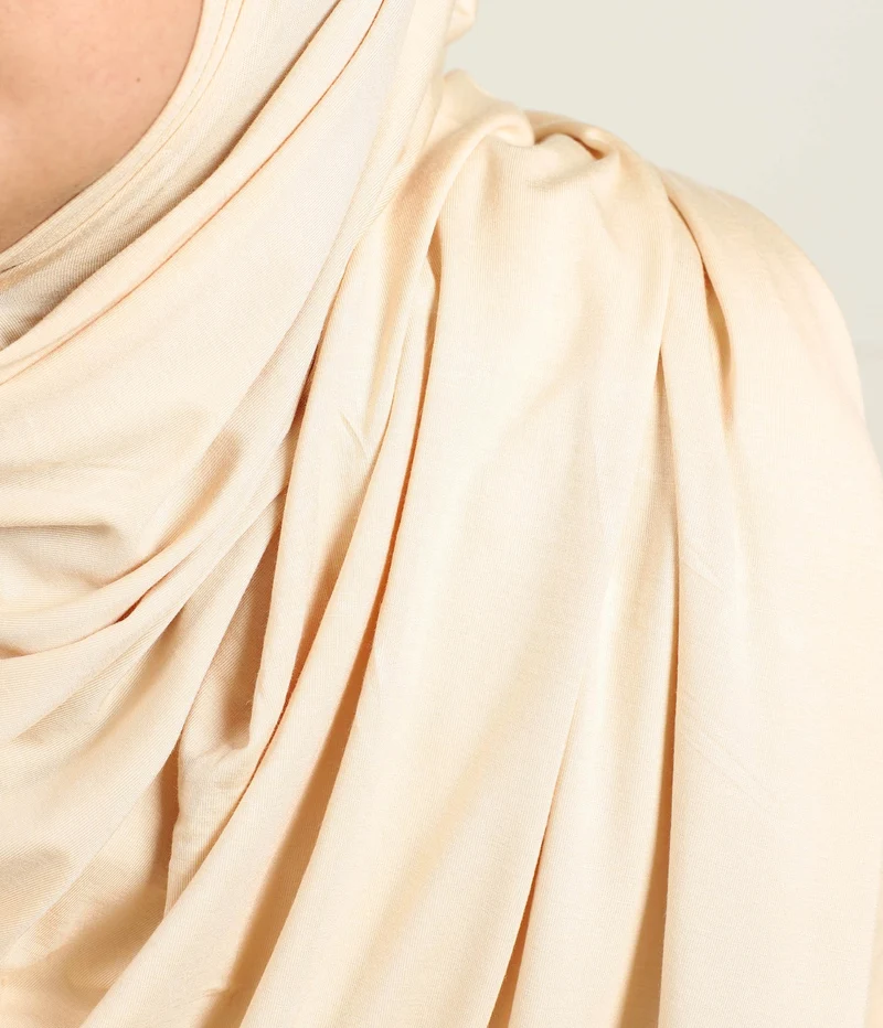 Hochwertiger Baumwollschal 100 x 200 cm mit Komforthaube – Beige