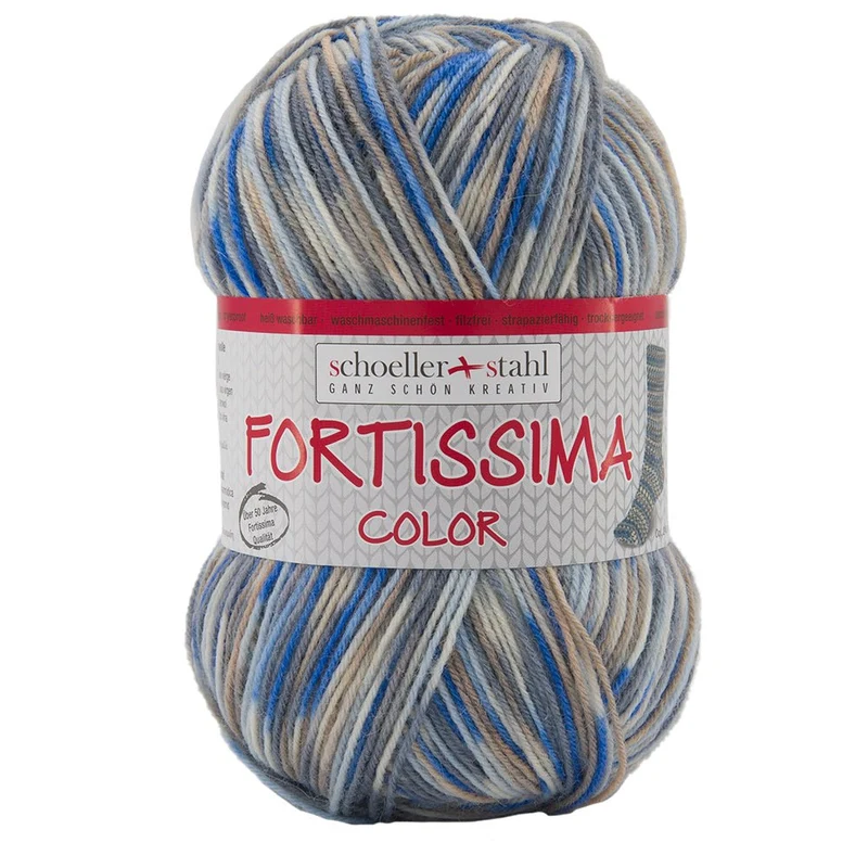 Fortissima bunte 4-fach Sockenwolle | Farbe 2439 - WOLKE