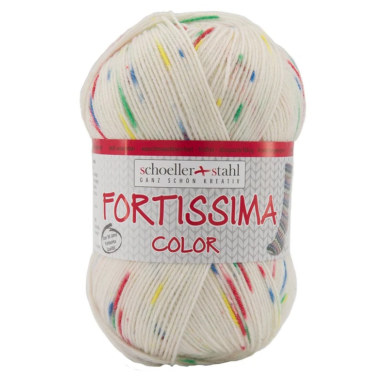 Fortissima bunte 4-fach Sockenwolle | Farbe 2401 - DAISY