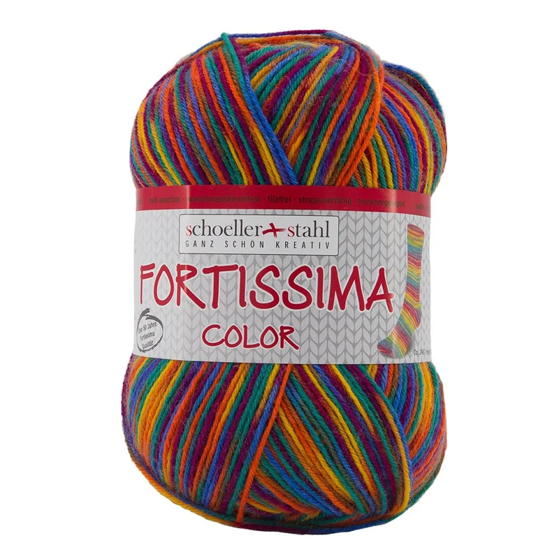 Fortissima bunte 4-fach Sockenwolle | Farbe 2402 - LAMPION