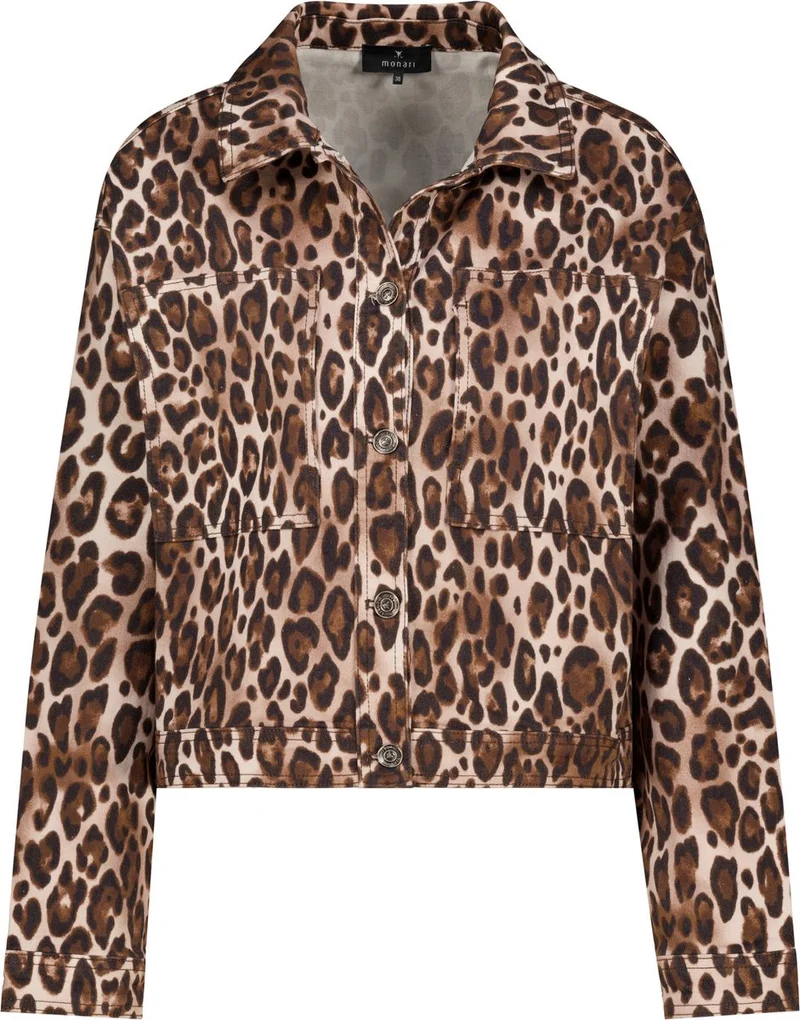 Jeansjacke mit Leomuster