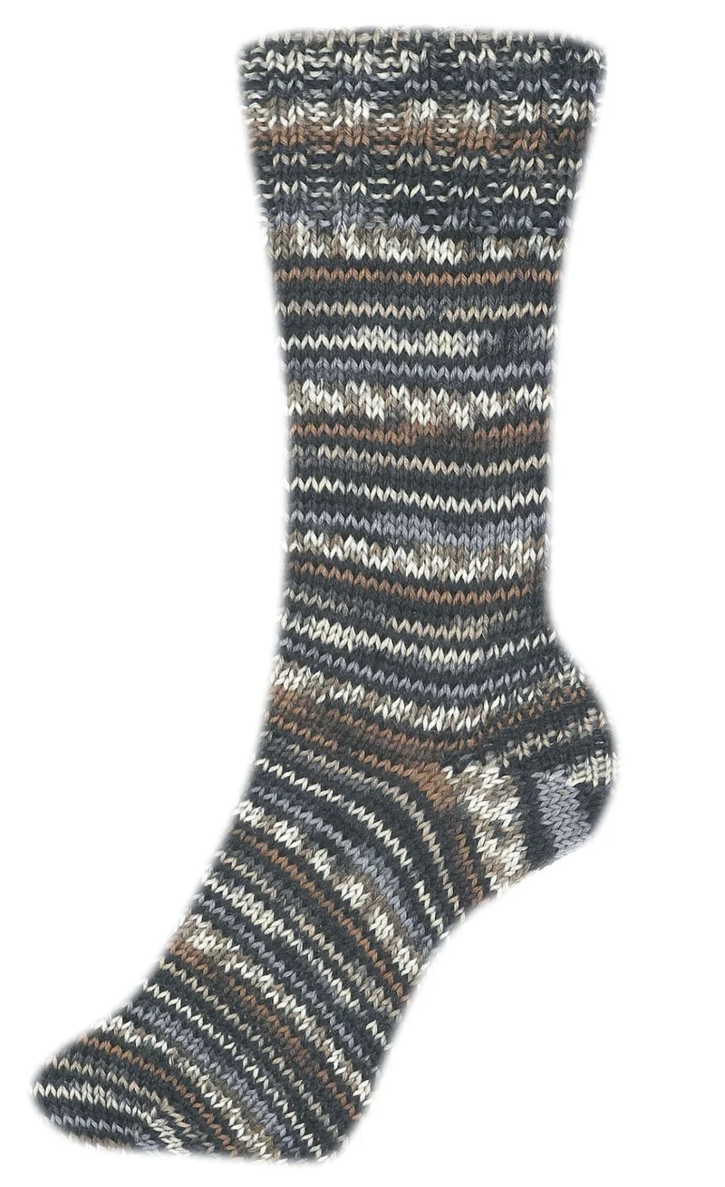Fortissima 6-fach bunte Sockenwolle 150g | Farbe 162 - BRAUN-BUNT