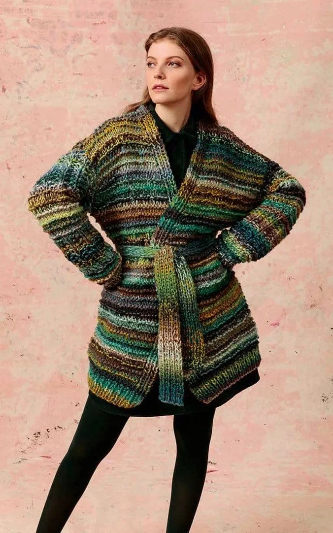 Jacke mit Bindegürtel- CLOUD - Strickset