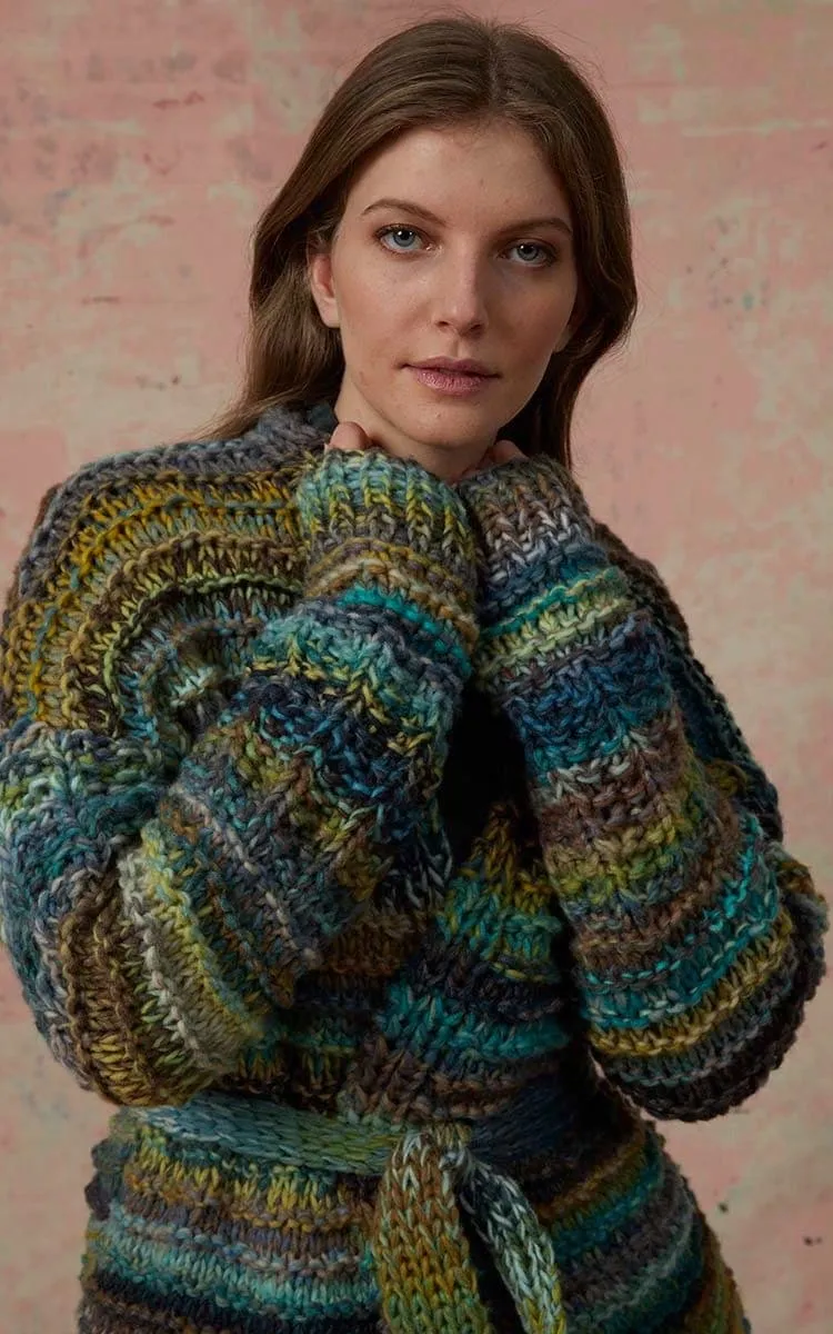 Jacke mit Bindegürtel- CLOUD - Strickset