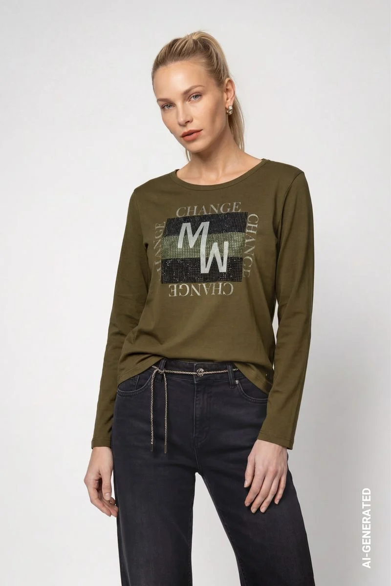 Langarmshirt mit Schmuckdetails