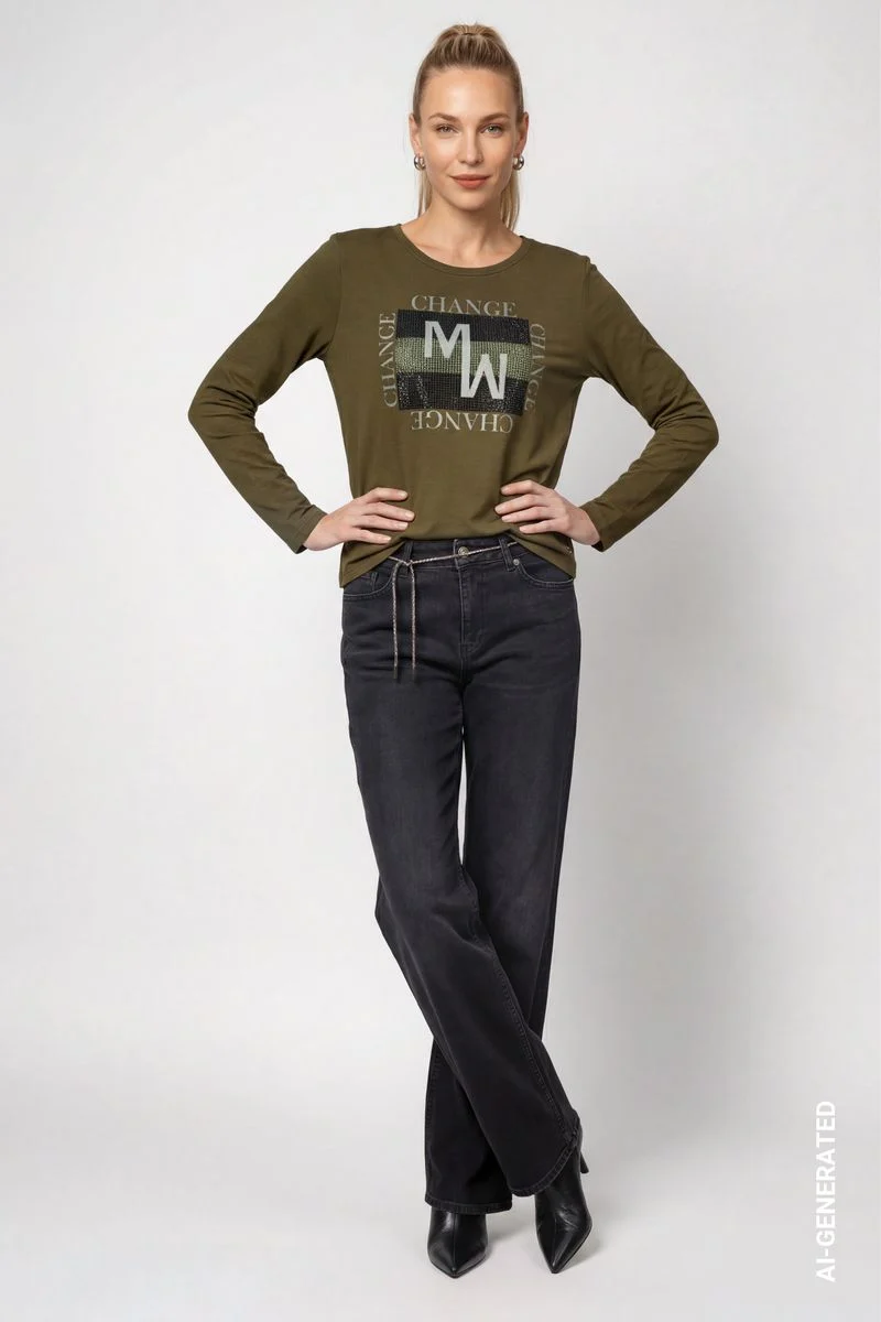 Langarmshirt mit Schmuckdetails