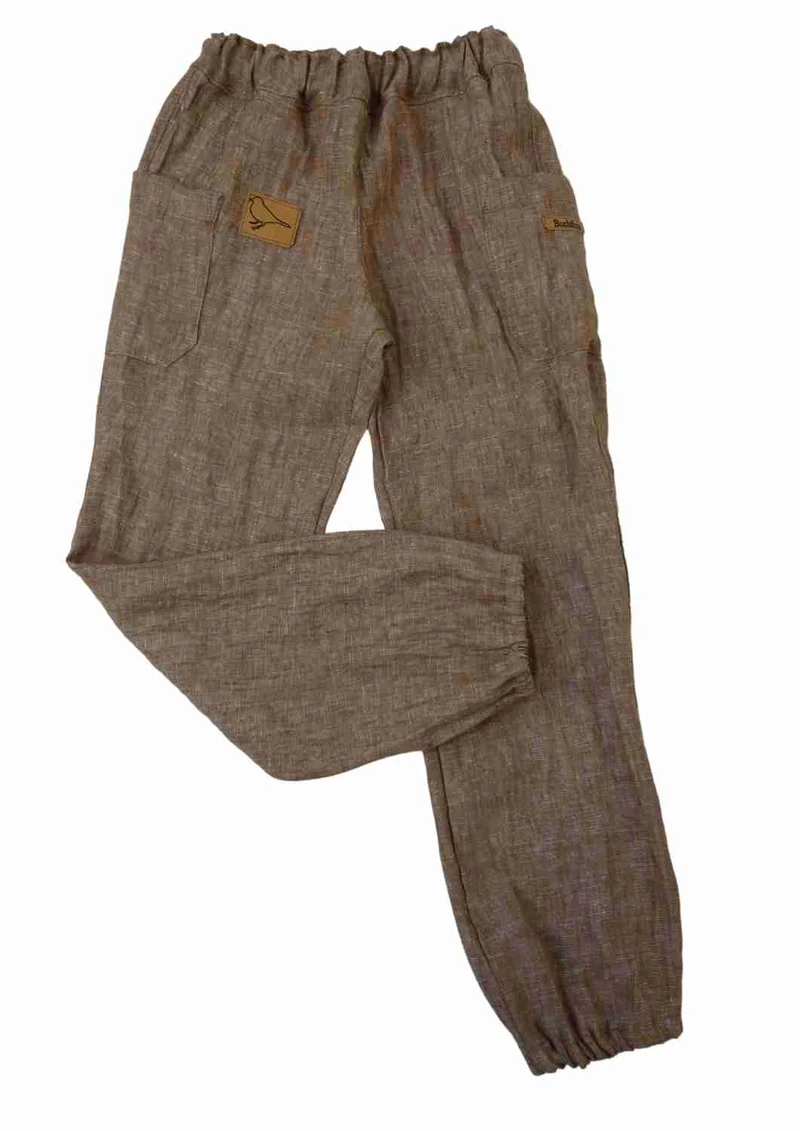 Leinenhose für Kinder, mit Taschen, "Birke"