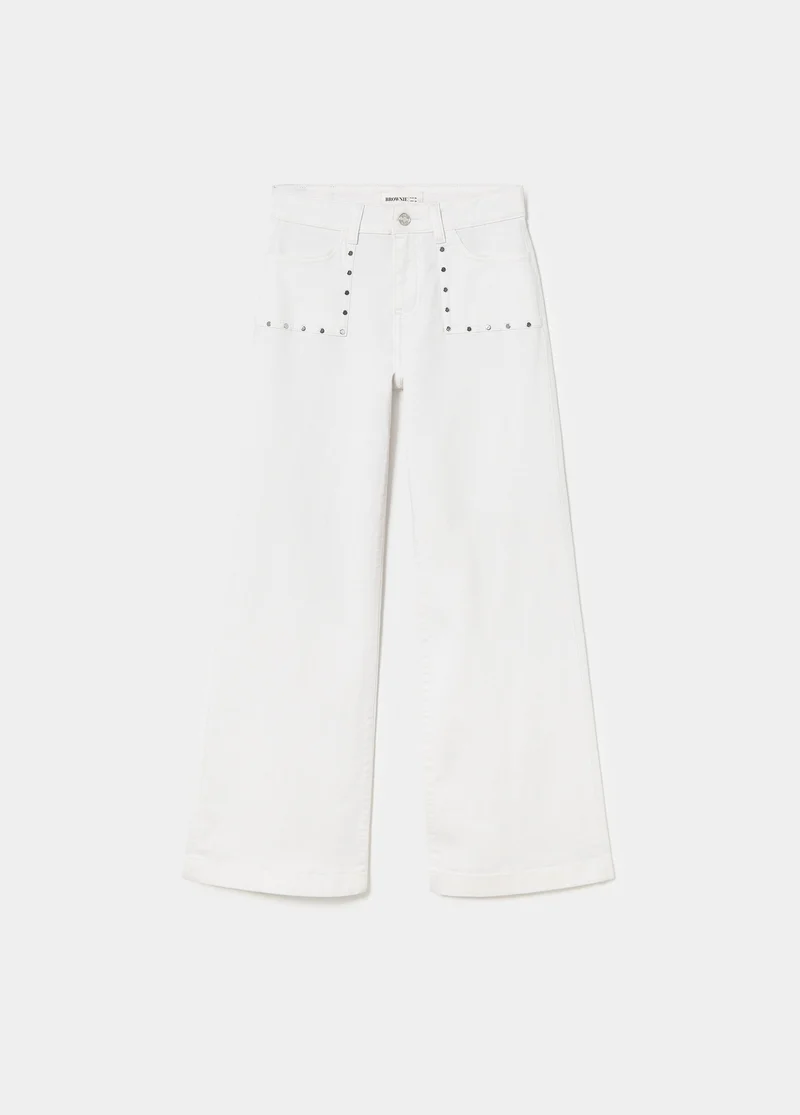 Culotte pants with studs