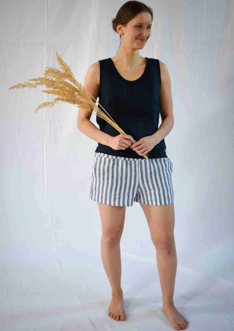 Leinen Shorts für Damen "Sanddorn"