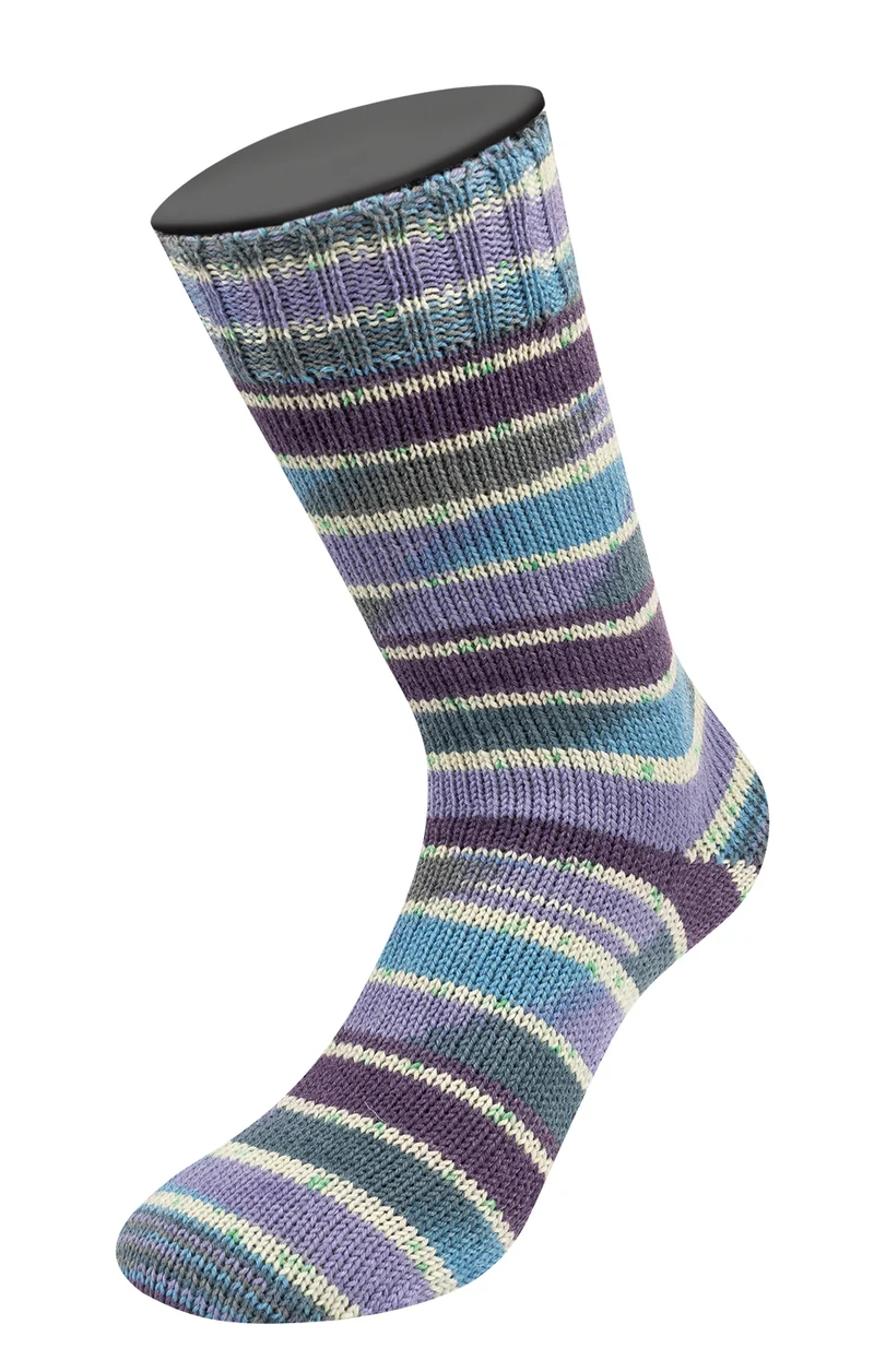 Lana Grossa Meilenweit 100 Seta Giappone 3385 Blauviolett/Weiß/Himmelblau/Grau/Blaulila/Grün