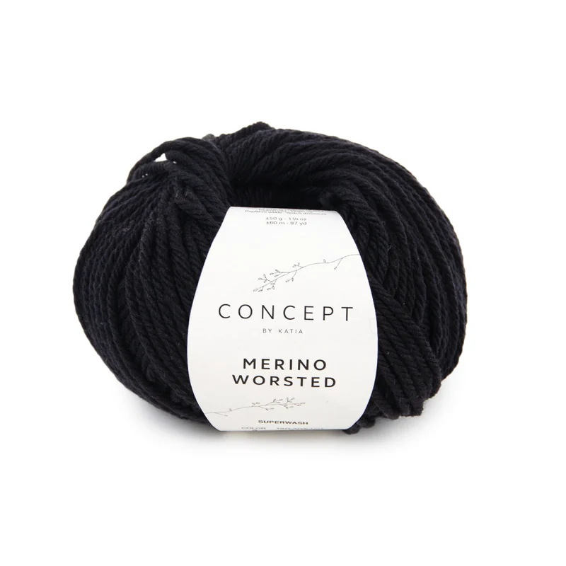 Katia Merino Worsted 002 Schwarz