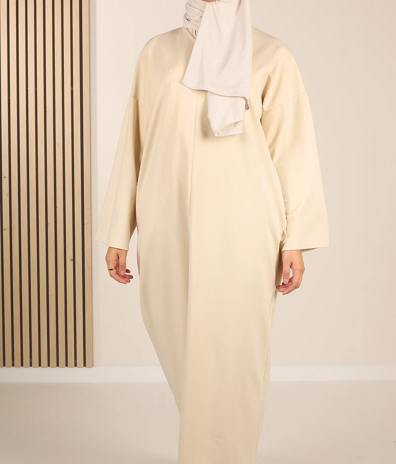 Bescheidener Baumwoll-V-Pullover 16 – Beige