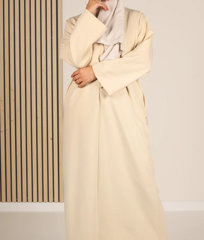 Bescheidener Baumwoll-V-Pullover 16 – Beige