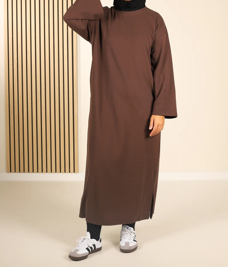Kurzes Baumwollkleid Hayfa - Braun