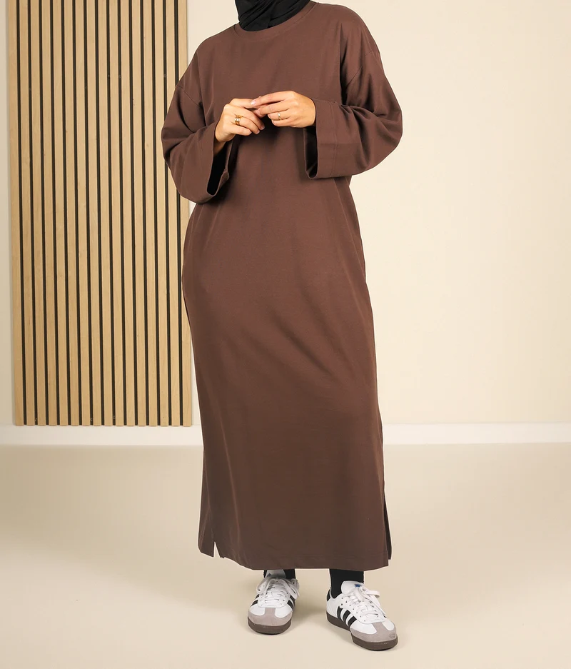 Kurzes Baumwollkleid Hayfa - Braun