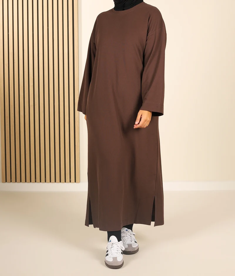 Kurzes Baumwollkleid Hayfa - Braun