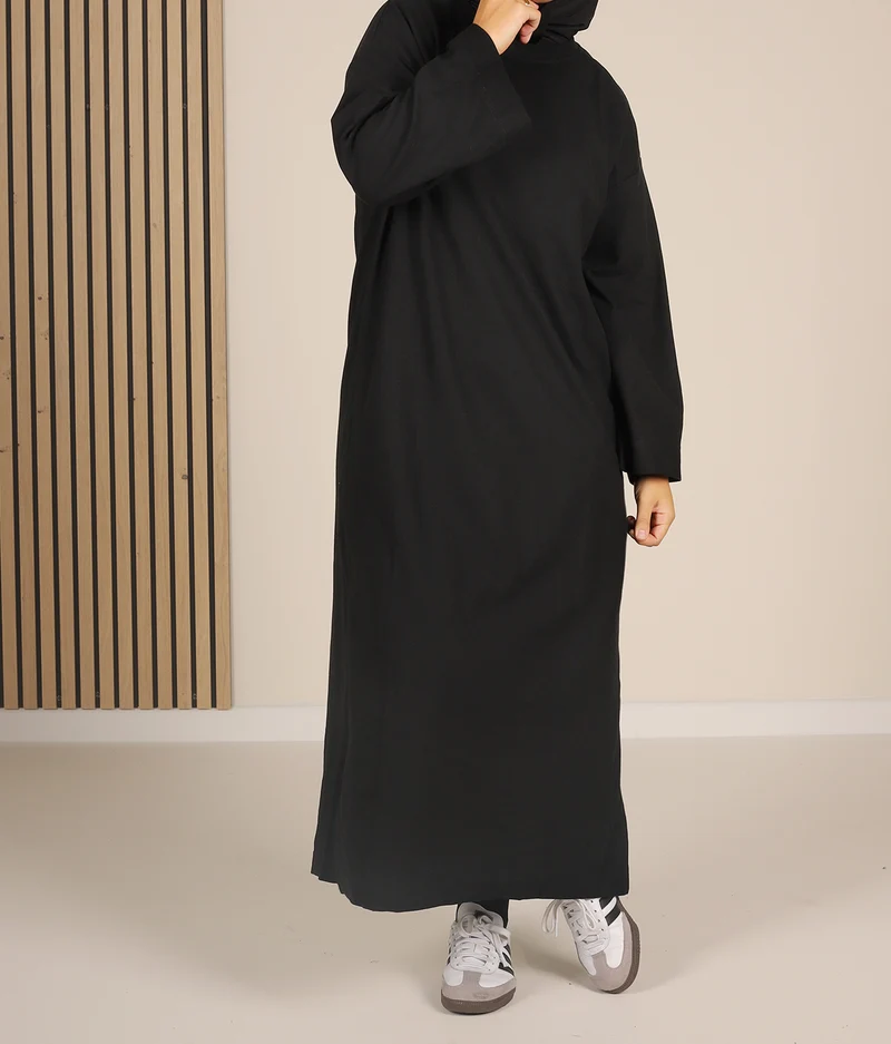 Baumwoll-Kurzkleid Hayfa - Schwarz