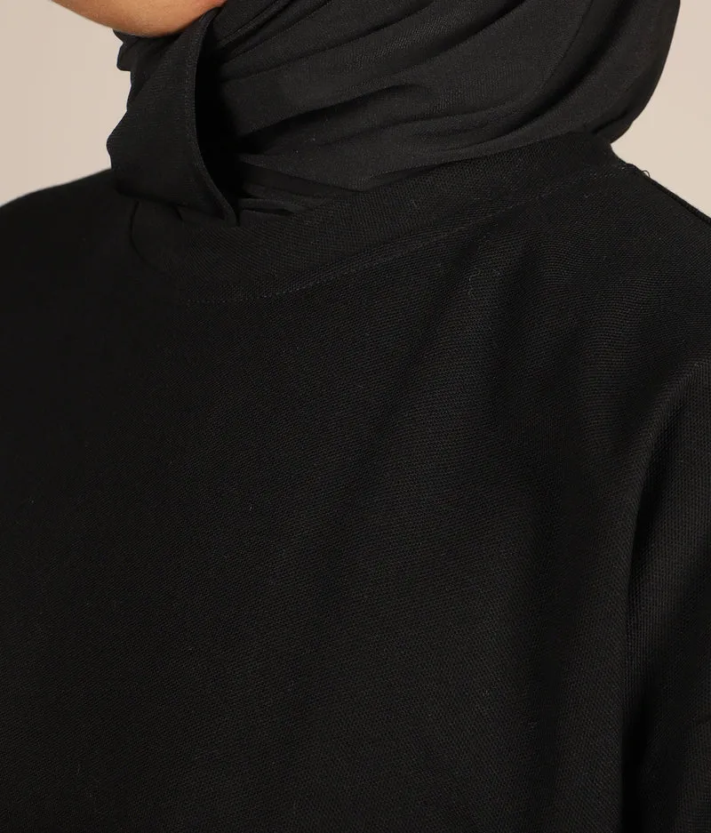 Baumwoll-Kurzkleid Hayfa - Schwarz