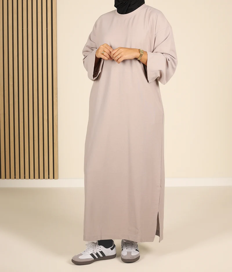 Kurzes Baumwollkleid Hayfa - Creme