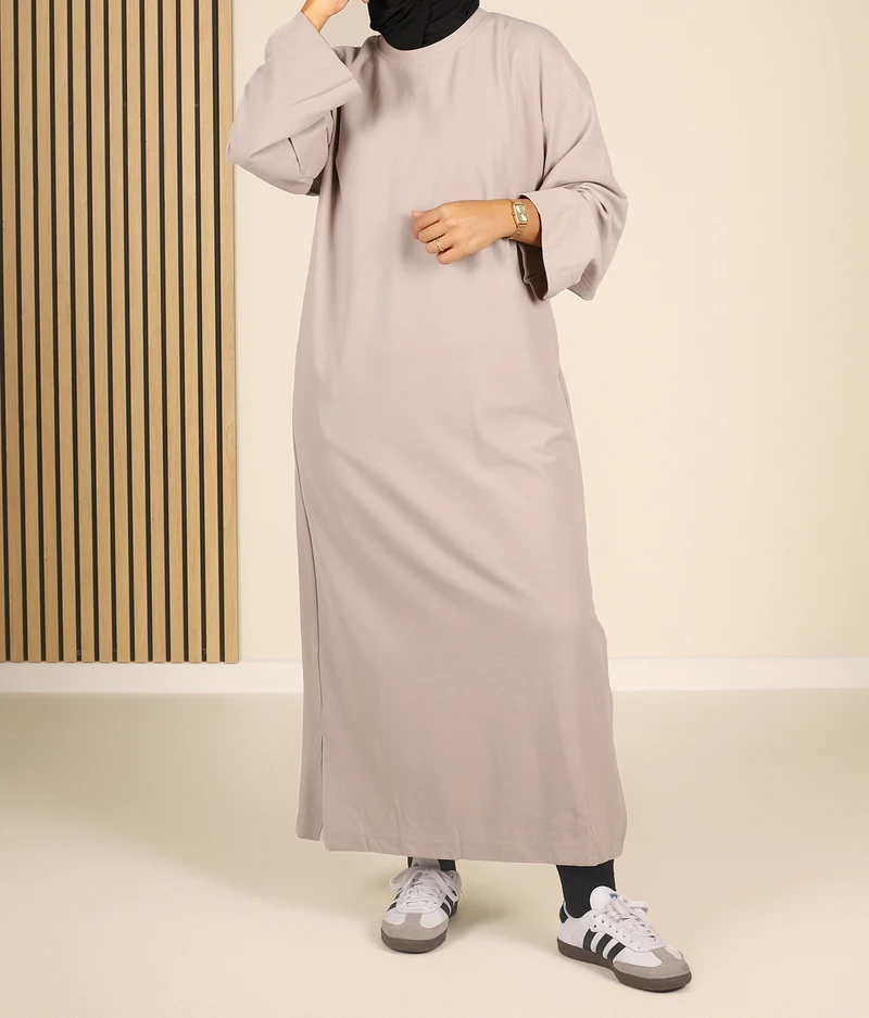 Kurzes Baumwollkleid Hayfa - Creme
