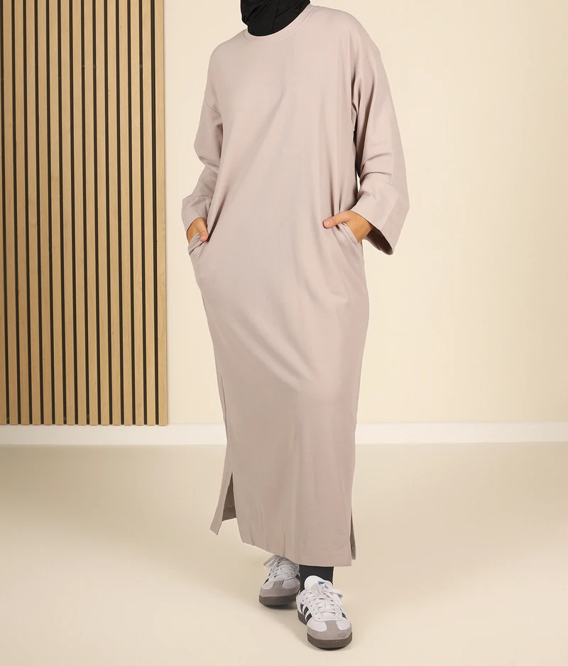 Kurzes Baumwollkleid Hayfa - Creme