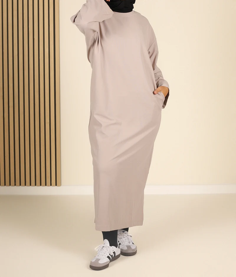Kurzes Baumwollkleid Hayfa - Creme
