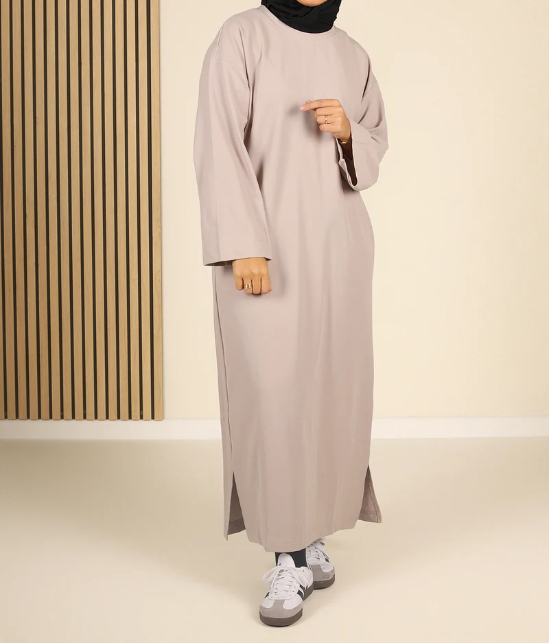 Kurzes Baumwollkleid Hayfa - Creme