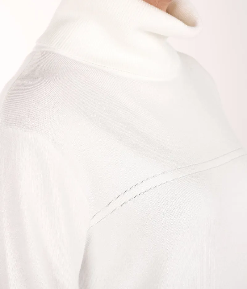 Lange gestrickte Raglan-Abaya – Elfenbein