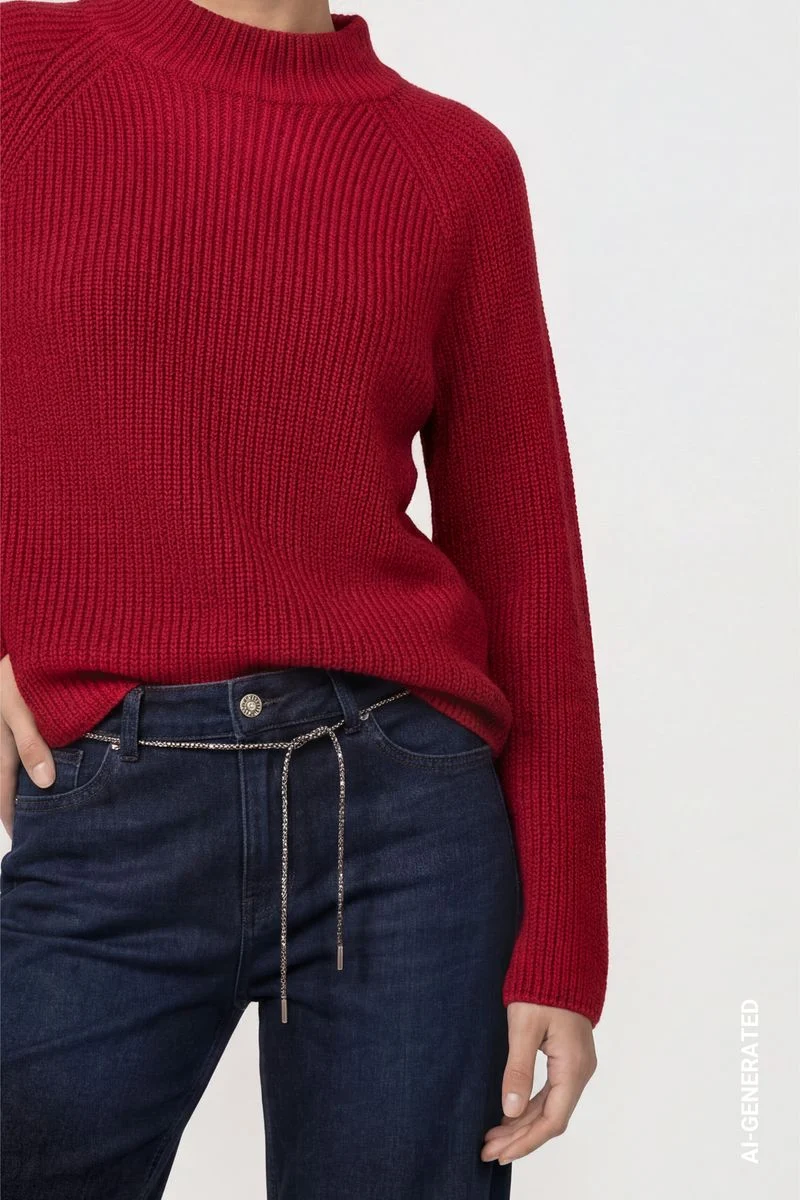 Strickpullover mit Stehkragen