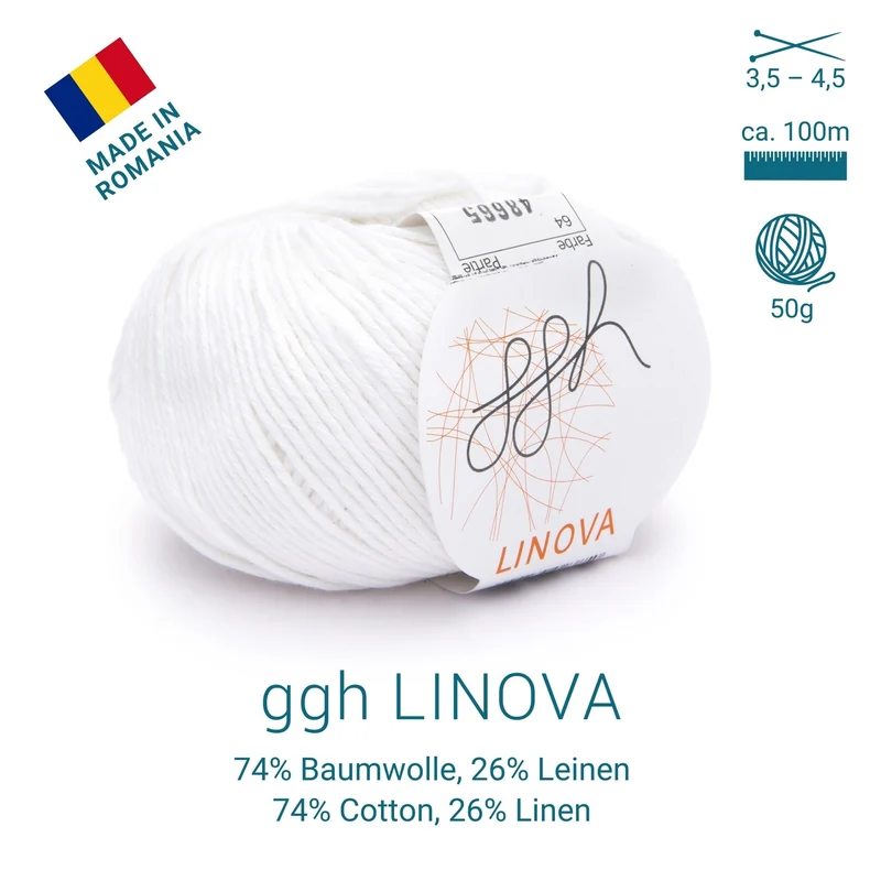 ggh Linova | 100% Baumwolle | 100m/50g | 064 - Weiß