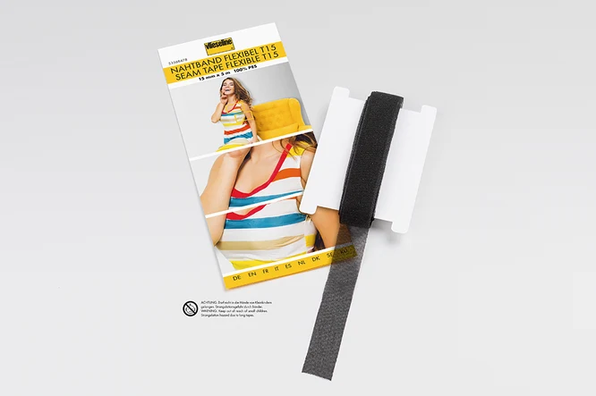 Vlieseline Nahtband Flexibel 1,5cm 5m schwarz