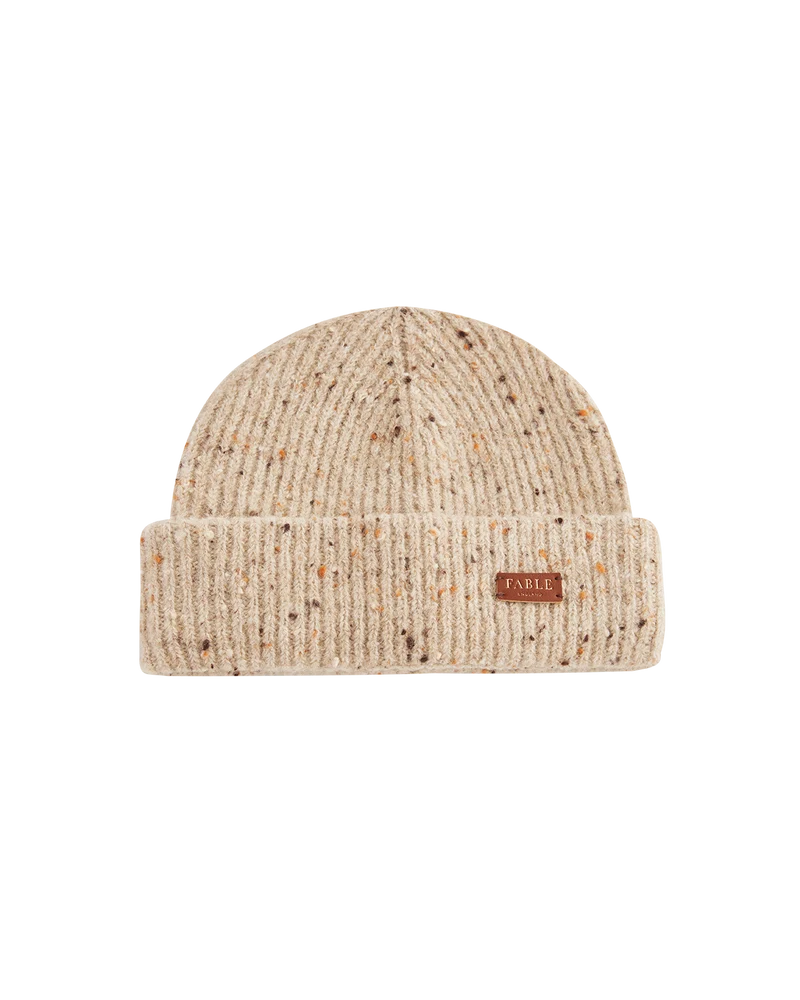 Knitted Beanie Hat in Taupe