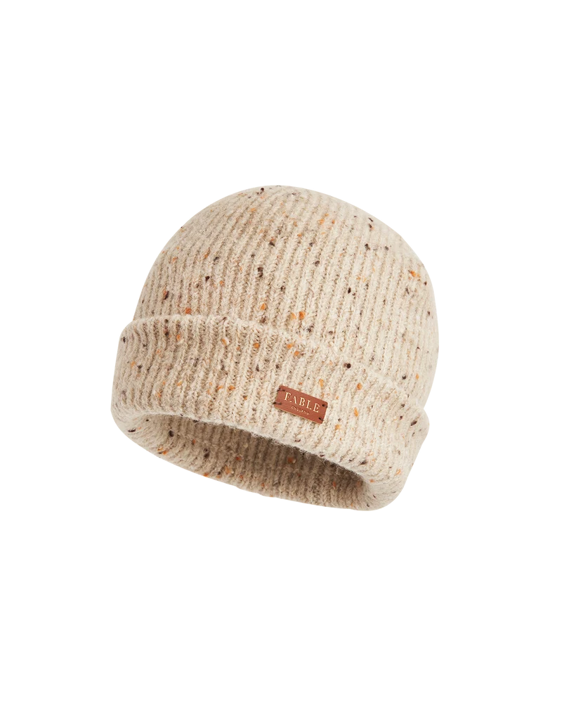 Knitted Beanie Hat in Taupe