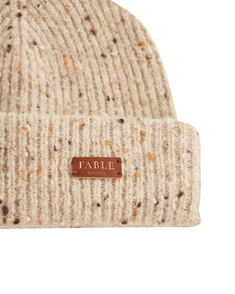 Knitted Beanie Hat in Taupe
