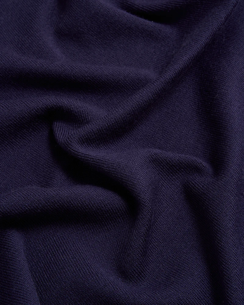 Blanket-Stitch Triangle Scarf in Blue