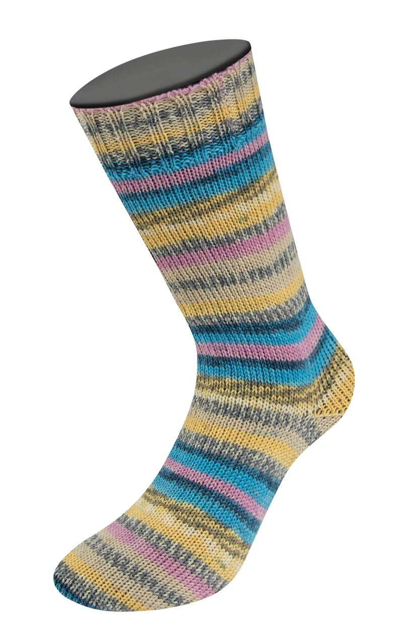 Lana Grossa Meilenweit 6-fädig 150 Cervinia 9758 Hellblau/Dunkelblau/Rosa/Grau/Silbergrau/Vanille/Perlbeige